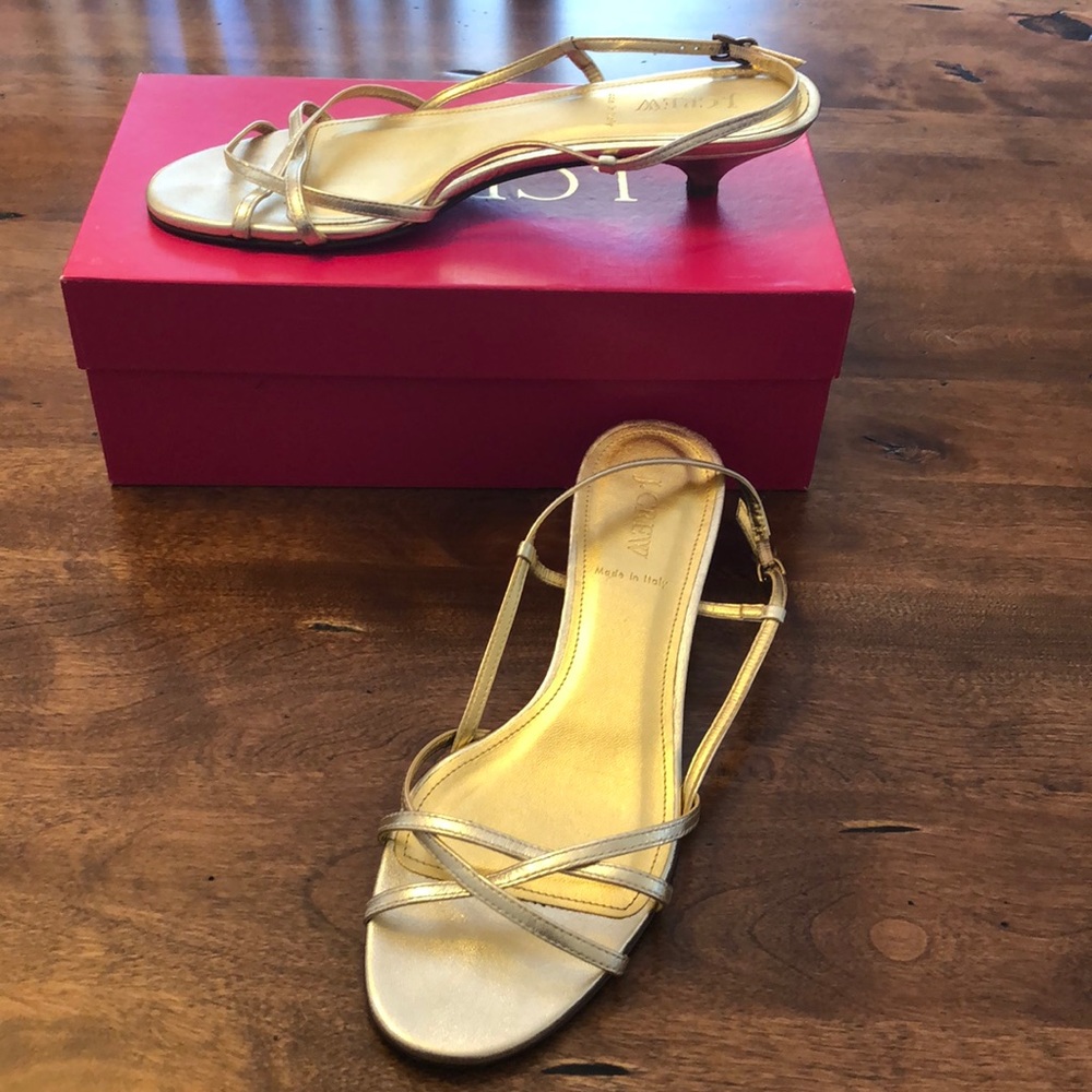 Gold J. Crew kitten heels